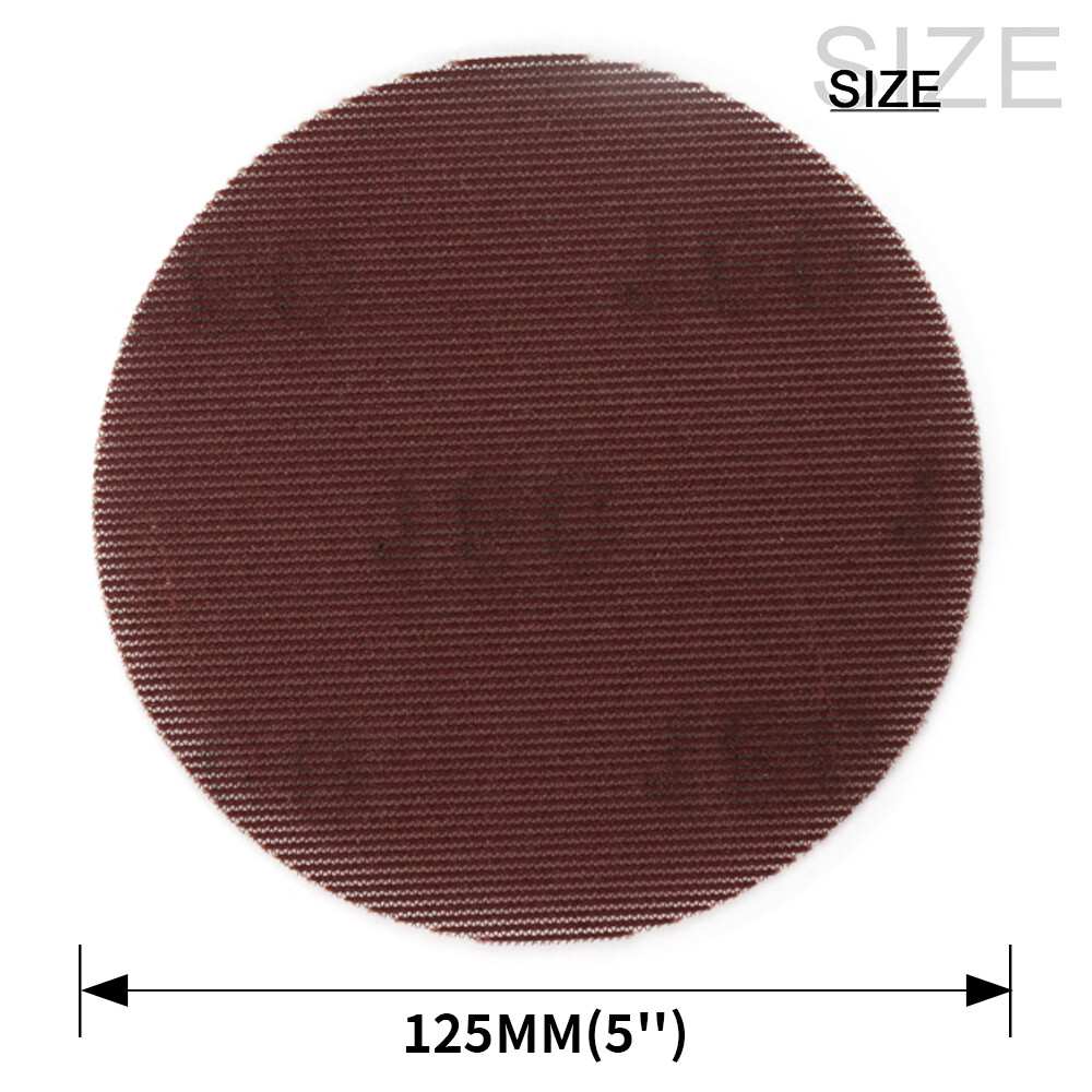 5in Mesh Net Disk Sanding Discs Hook & Loop Mesh Sand Paper 80~600 Grit Abrasive