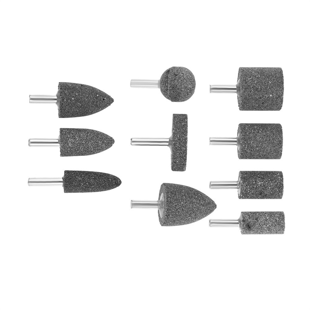 10x 1/4 inch Round Shank Various Shapes and Sizes Abrasive Grinding Stones