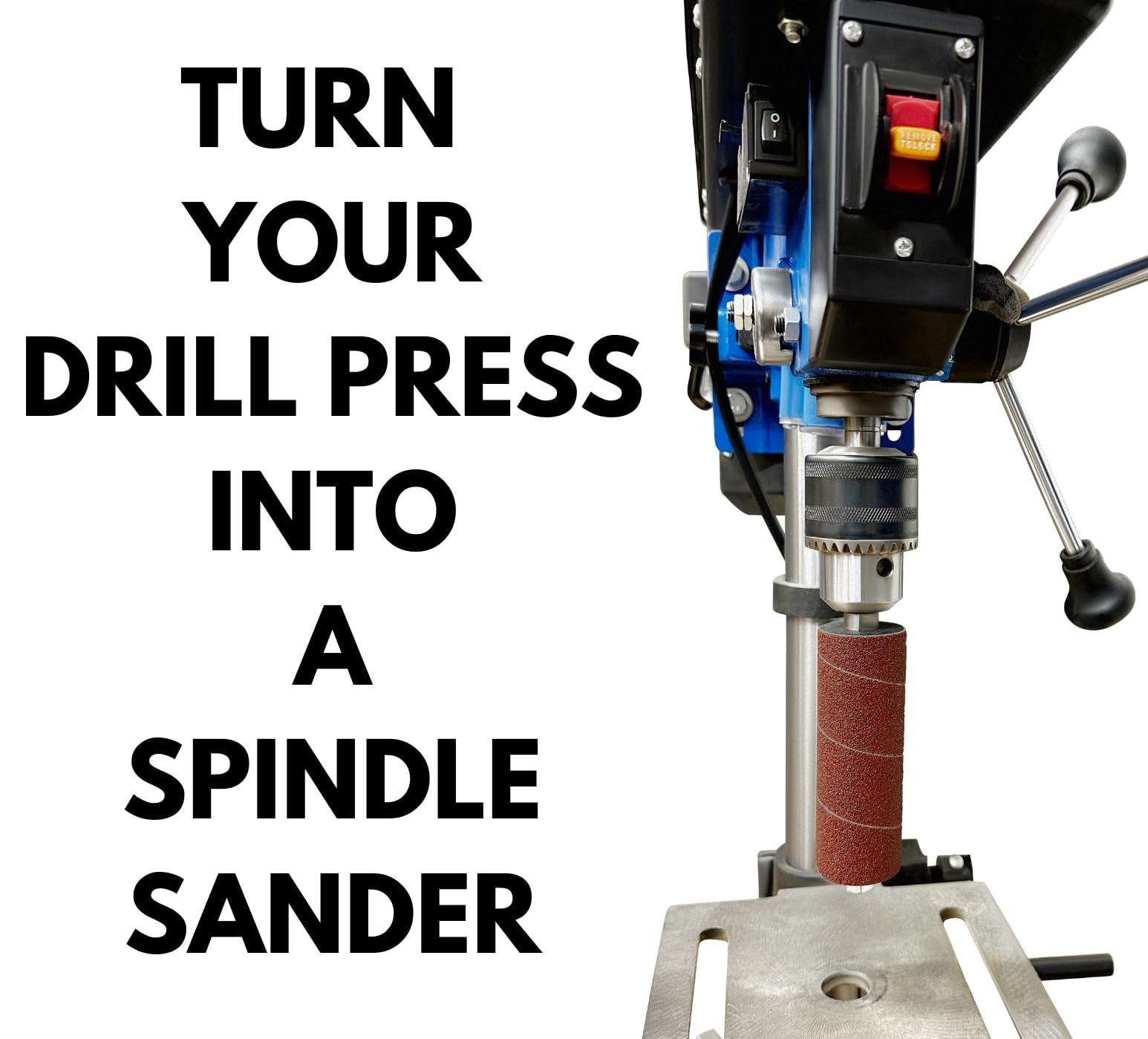 41/2 Inch Long Spindle Sander Kit 3/8 Inch Shank 60/80/120 Grit Sanding Drum