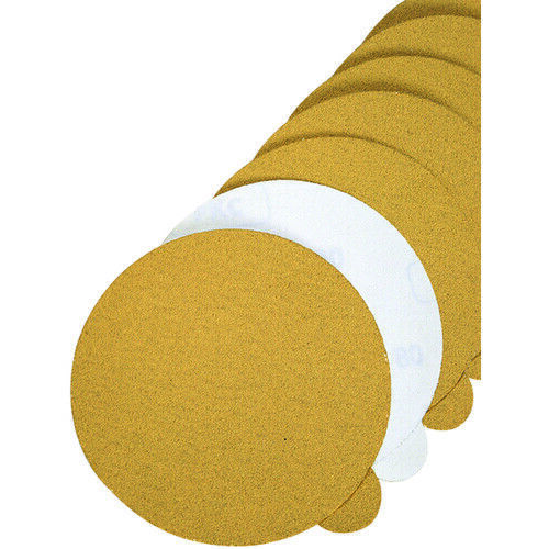 Surf-Pro 5″ PSA Gold Sanding Disc With Tab No Hole 220 Grit USA Made 100 Pack
