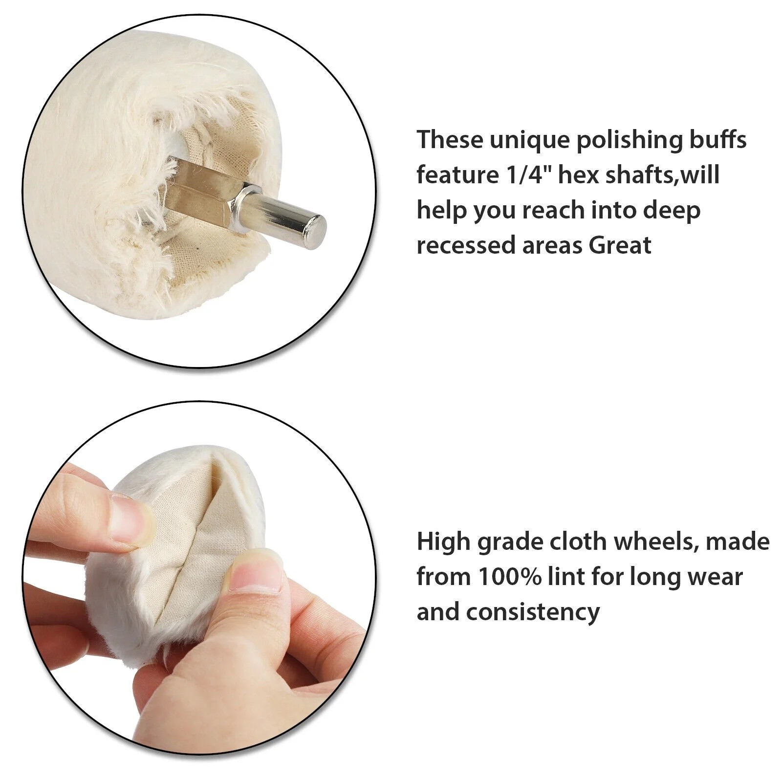 Cotton Metal Aluminum Polishing Wheel Kit for Drill Die Grinder Car Buffing Pads