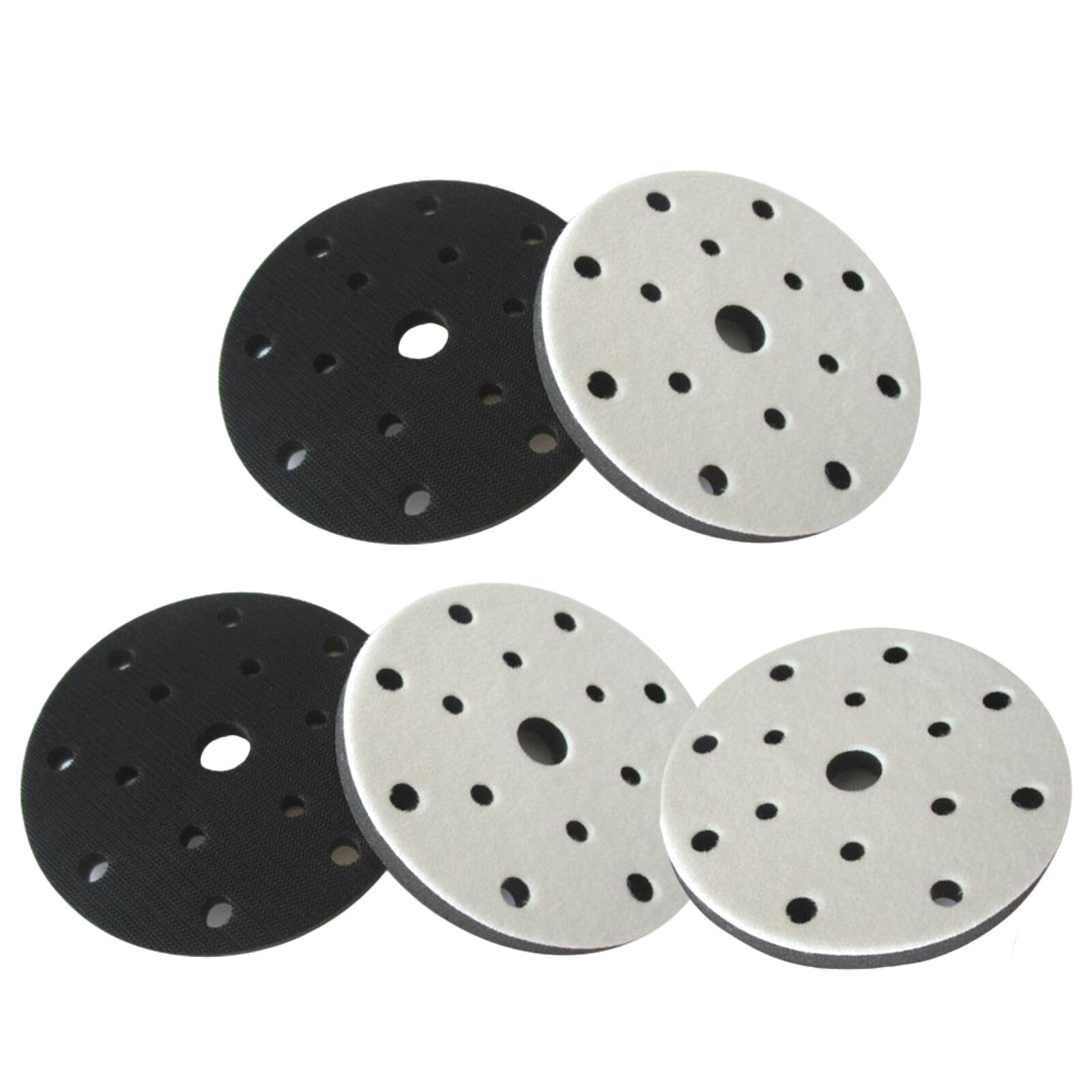 NEW 5Pcs 6 inch Sponge Interface Pad Hook Loop Sanding Disc Sander Backing Pads