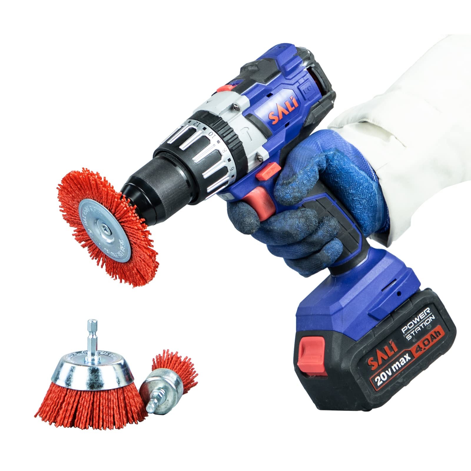 Sali 9 Pack Nylon Filament Abrasive Wire Brush Wheel Cup Brush Set 1/4 Inch Hex