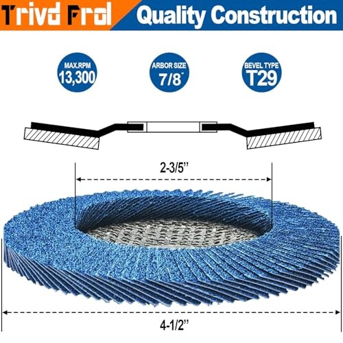 40 Pack Flap Discs 4 1/2 for Angle Grinder Sanding Disc – 40/60/80/120 Grit