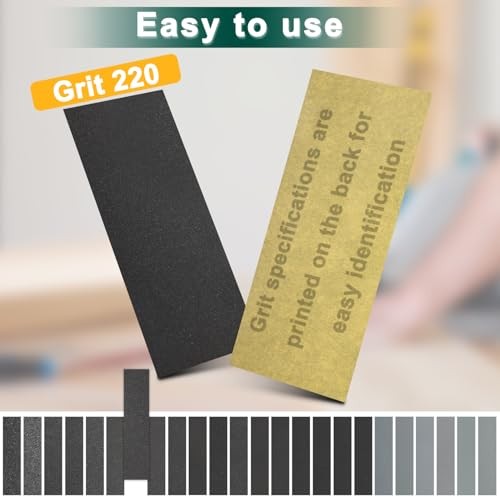20PCS 220 Grit Sandpaper Sheets 9 x 3.6 Inch Wet Dry Silicon Carbide