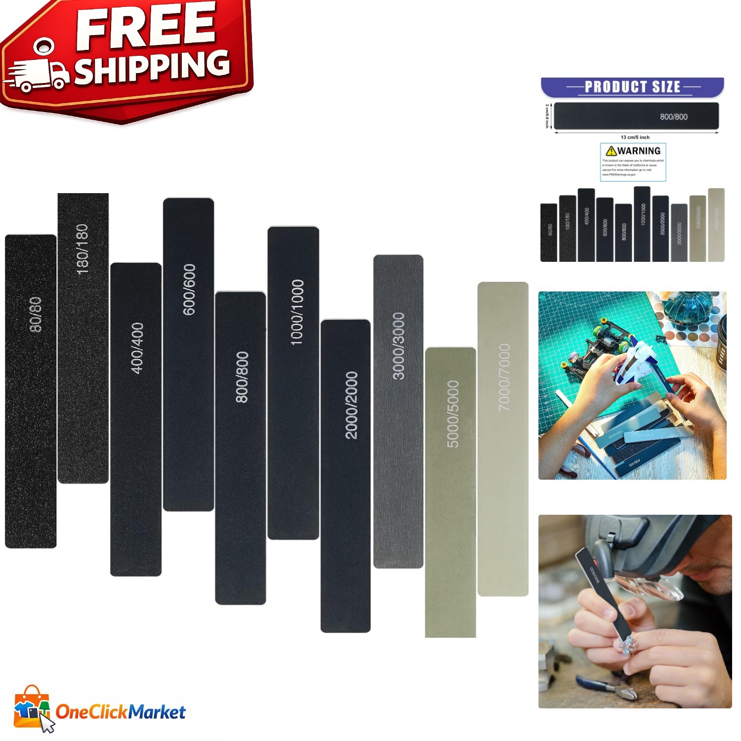 Classic Style 10 Pcs Sanding Sticks – Fine Grits for Perfect Finishing Touches