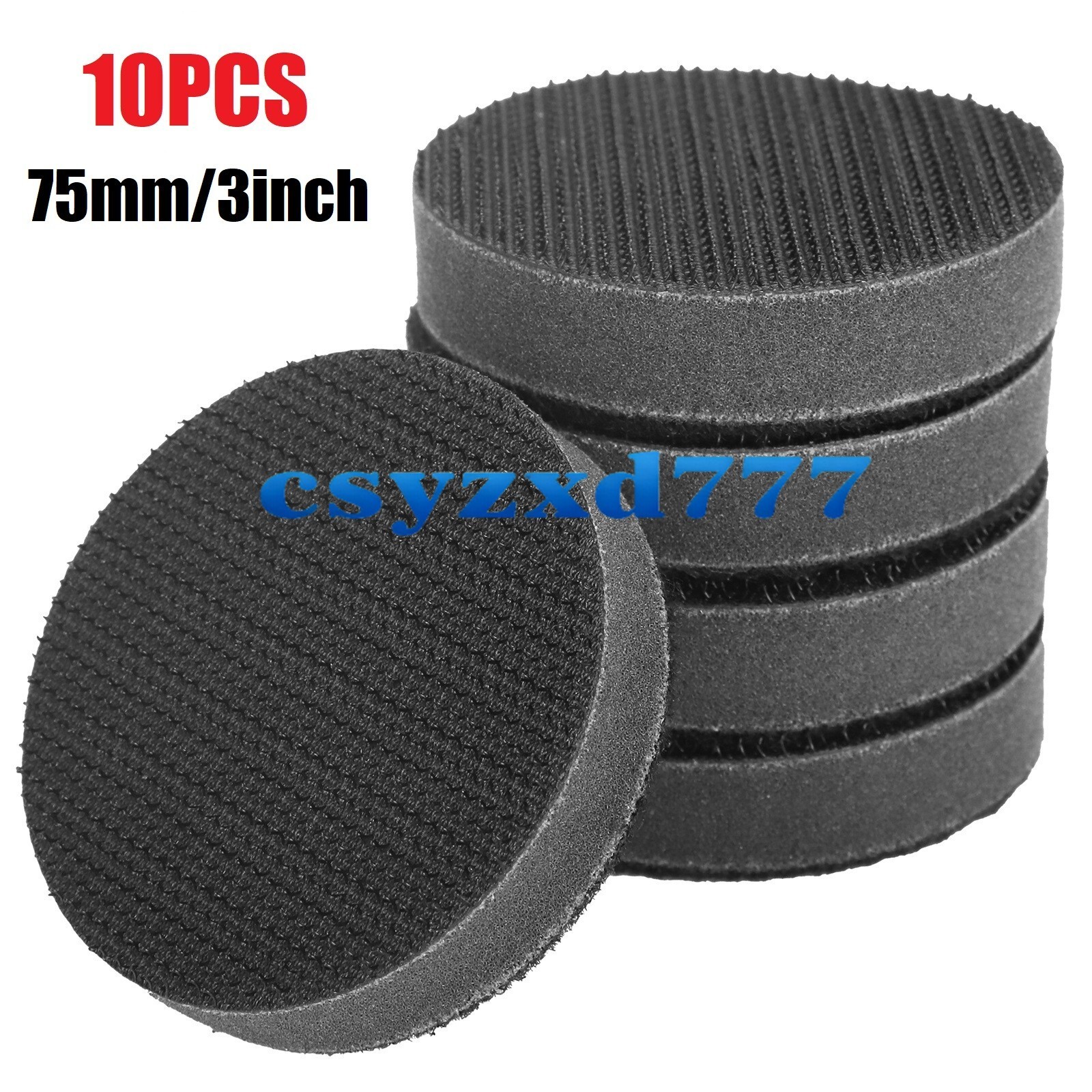 10PCS 3″ Interface Pads Hook Loop Sponge Cushion Buffer Backing Pad Sanding Disc