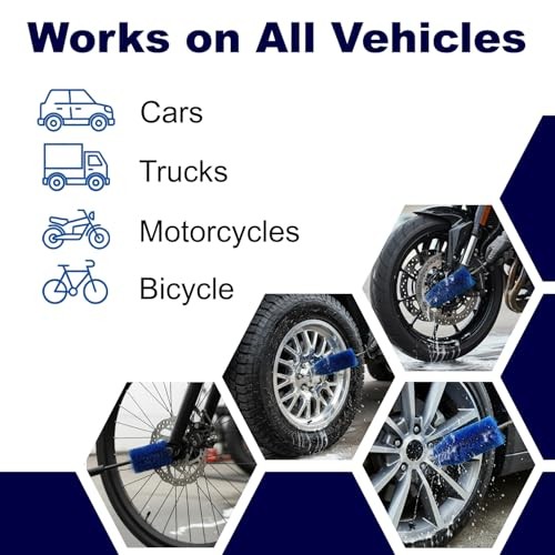Big Wheel Brush – 18-Inch Flexible Nylon Rim & Barrel Cleaner for Cars, Blue