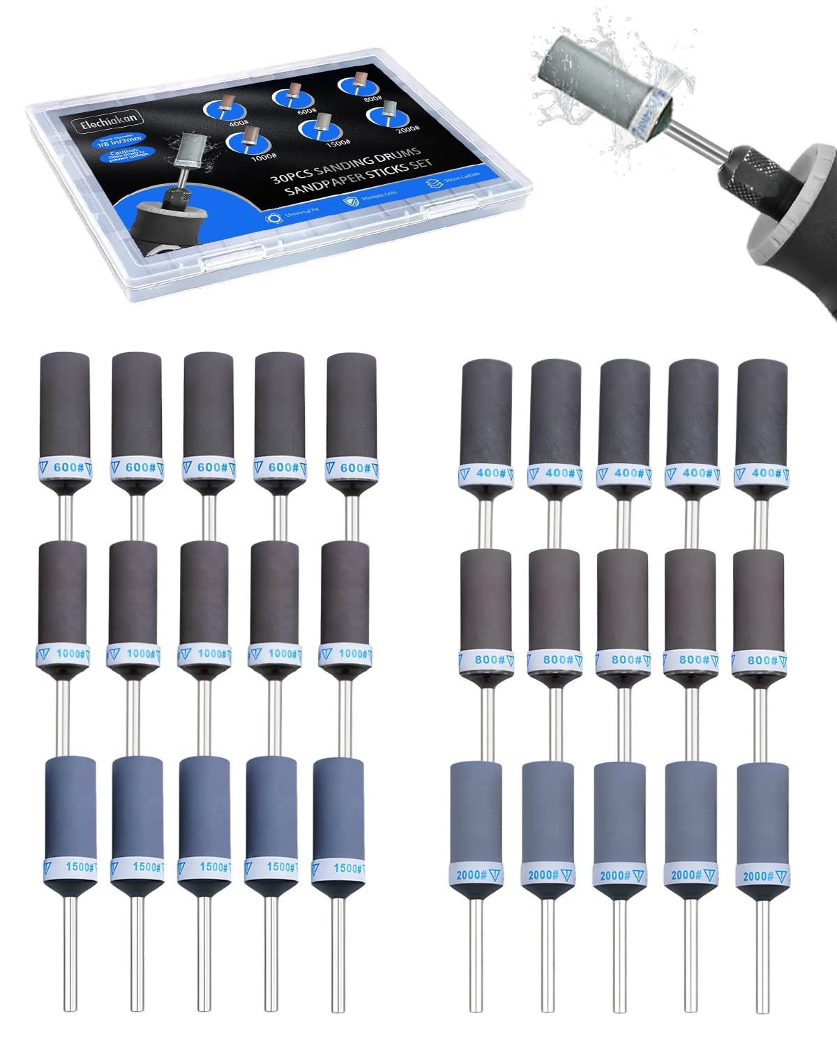 30PCS Sanding Drums for Dremel Rotary Tools Accessories, Sanding Bits Kit for…
