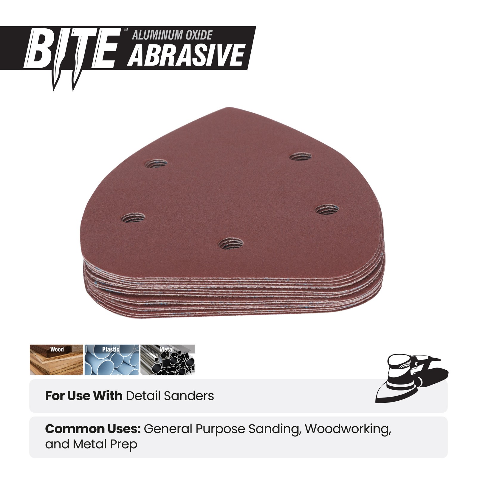 Spyder 3-3/4 in x 5-1/4 in x 5-Hole 80 Grit Detail Sanding Sheets 15-Pack 500084