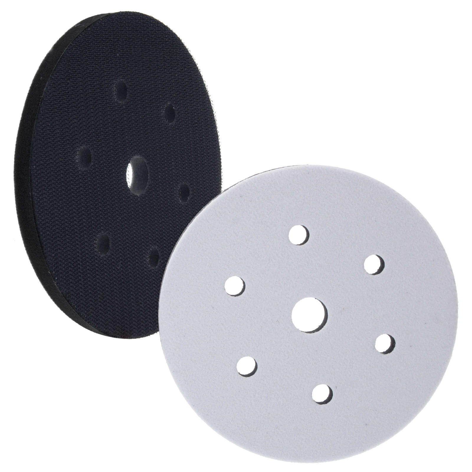 2 Dura-Gold 6″ 10mm Soft Density Interface Pads, Hook & Loop, 6 + 1 Hole Pattern