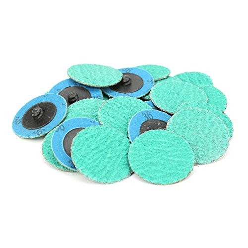 Green Zirconia with Grind Aid Quick Change Sanding Discs R Roll On, 2″ (36 Gr…