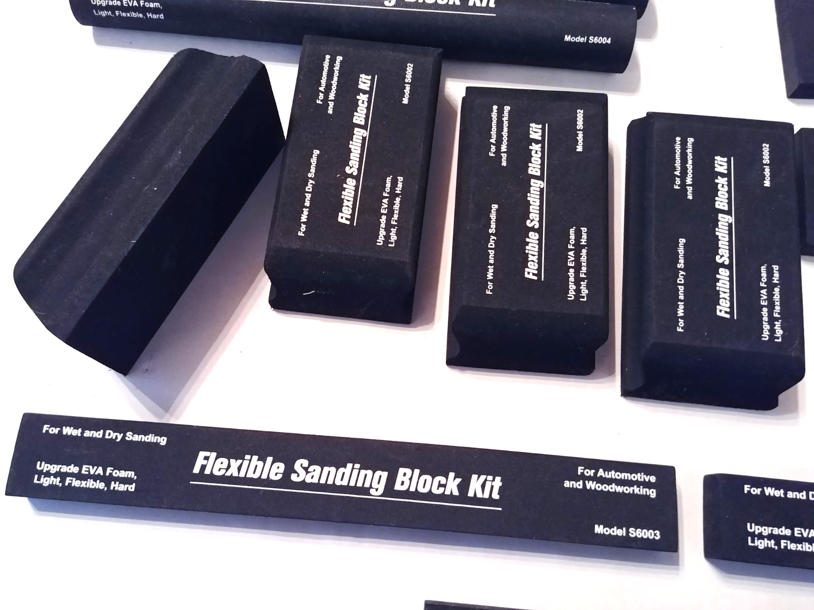 Flex EVA Foam Wet /Dry Autobody Sanding Soft Blocks Kit Automotive , Woodworking