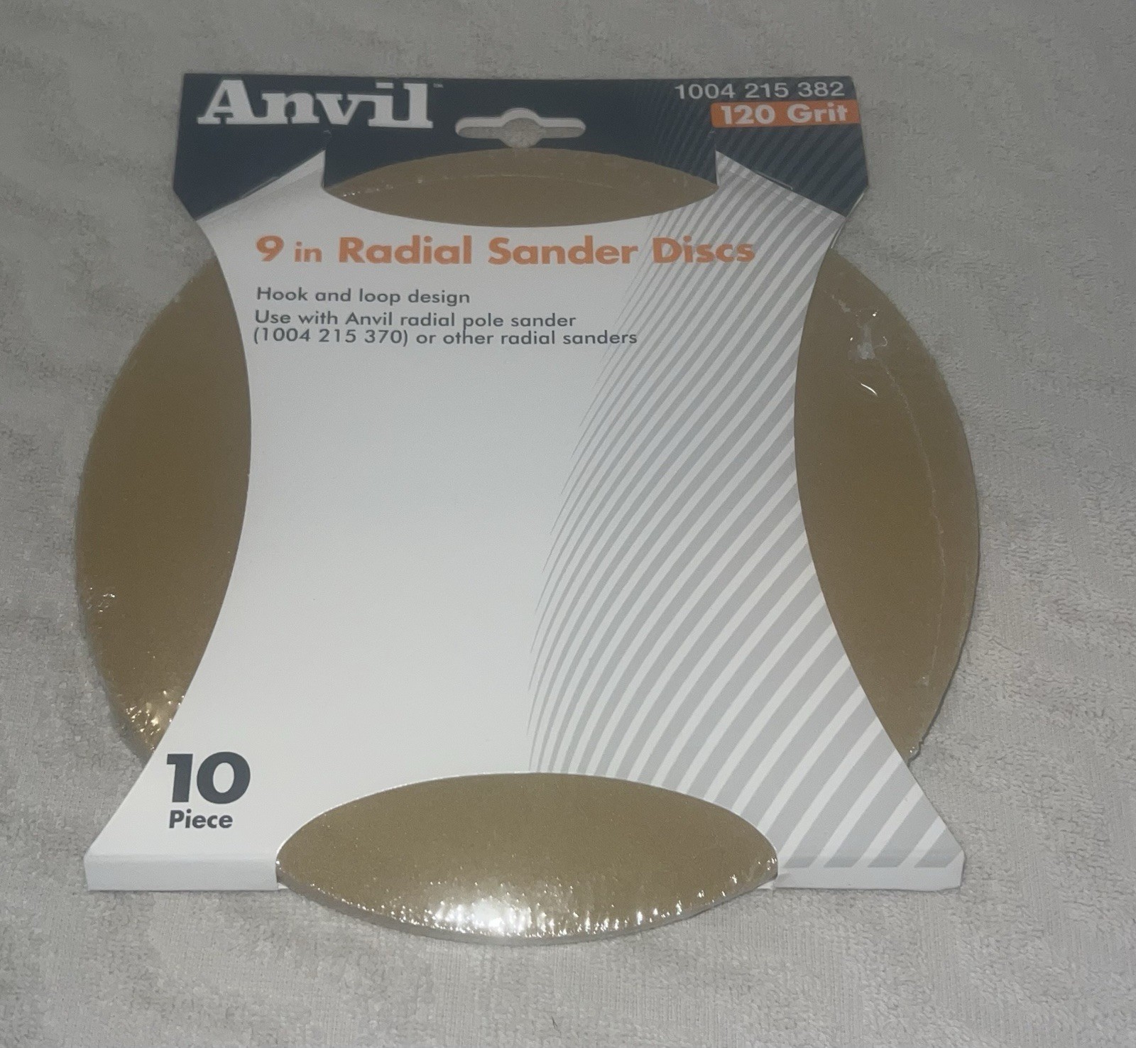 Anvil 9 Inch Radial Sander Disc 120 Grit 10 Piece ￼