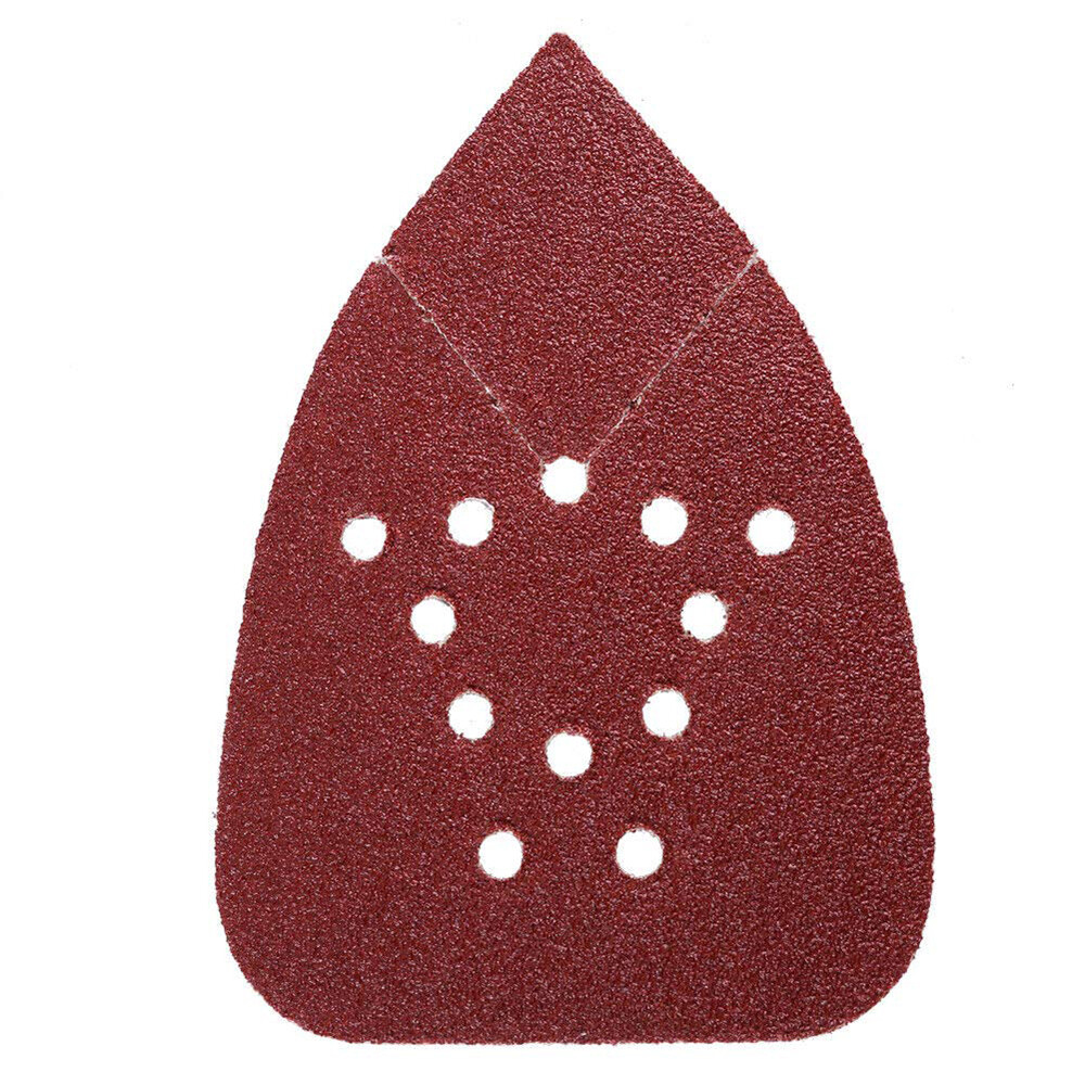 50x 12 Holes 60-220 Grit 95mm Triangle Sanding Discs Sheet Mouse Sandpaper Pads