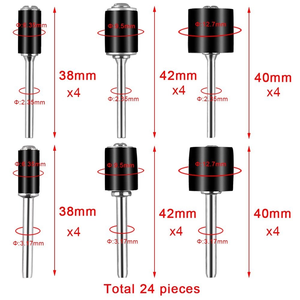 384 Pieces Sanding Drum Kit Sander Sleeves With Mandrels for Dremel Rotary Tool