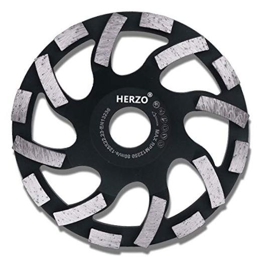 HERZO Diamond Concrete Grinding Wheel 5 inch,Diamond Cup Wheel for Stone 5 Inch