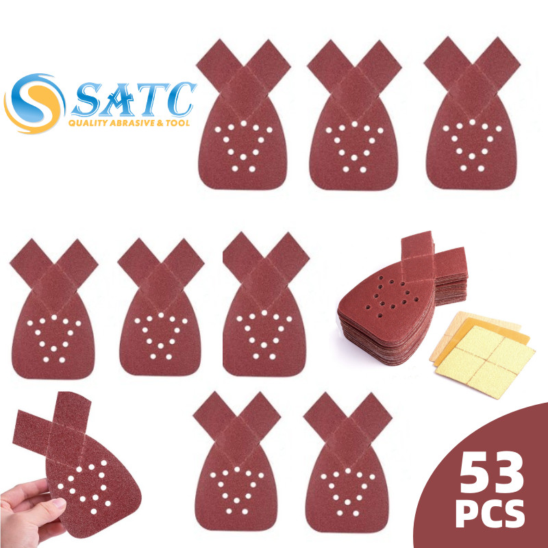 53x Hook and Loop Sanding Pad 60-240Grit Mouse Sander Sandpaper for Black+Decker