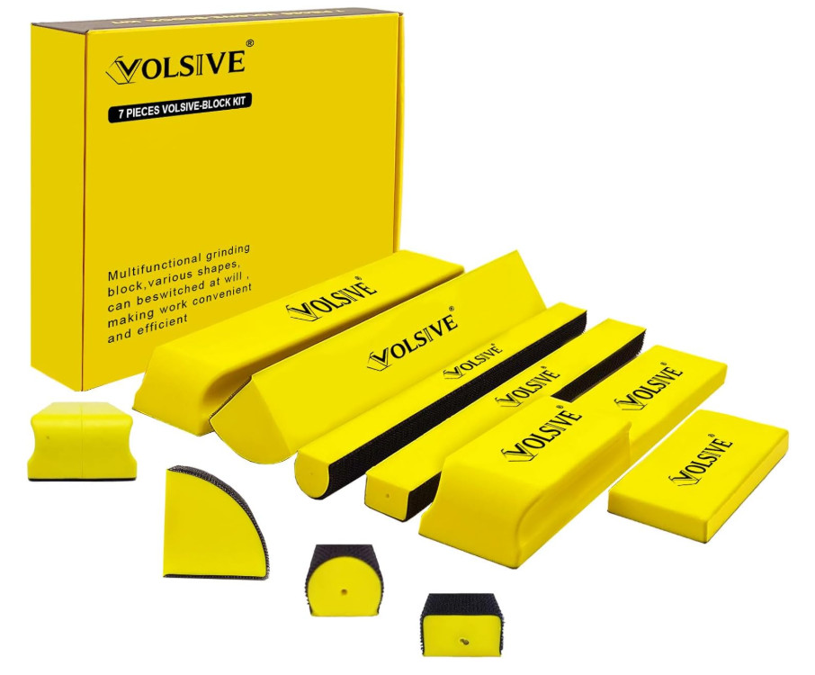 7pcs Hand Sanding Polishing Block Set Rectangle Handheld Sanding Pad Hook & Loop