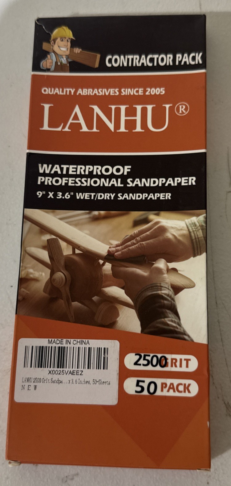 Sandpaper 2500 Grit Waterproof Sanding Sheets 9×3.6 In 50 Pack Wood Auto Metal