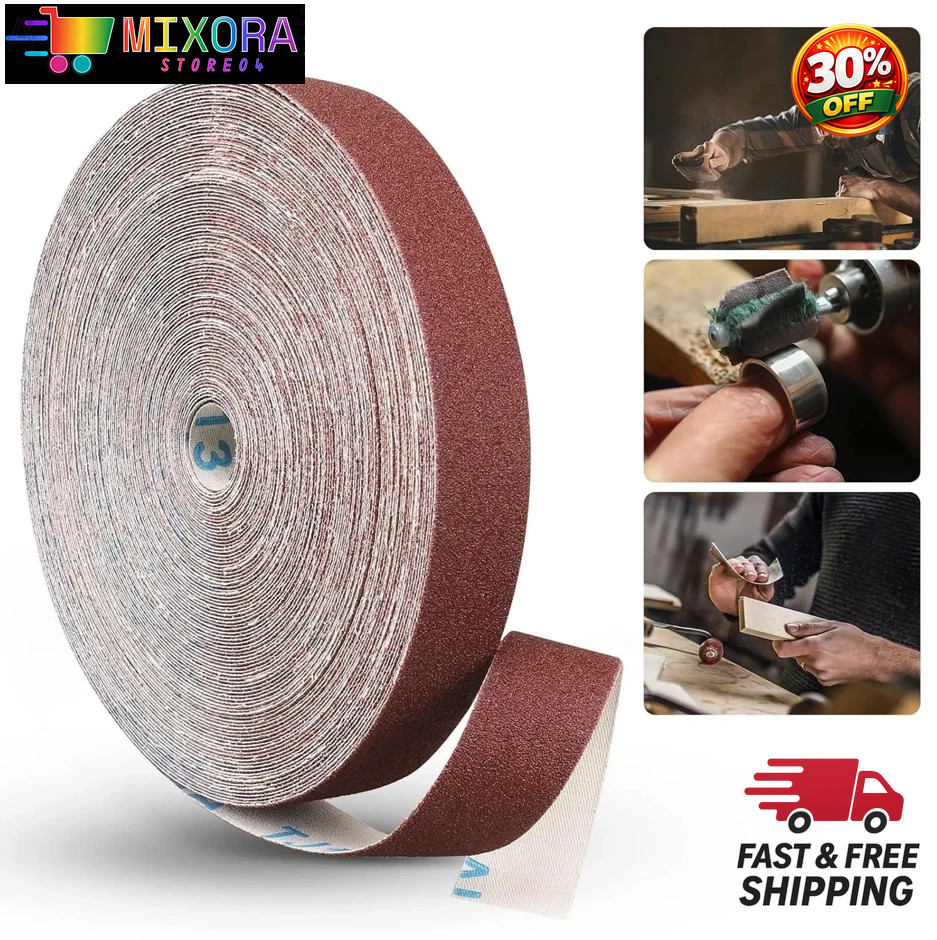 1pc 5M Emery Cloth Sandpaper Roll 1Inch Wood Metal Polishing Tape – NEW
