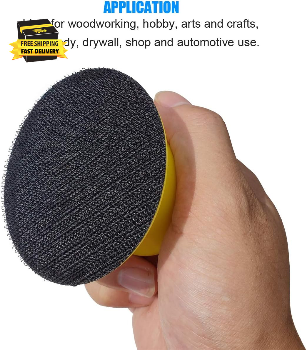 2 Pack 3″ round Hand Sanding Blocks for 3 Inch Hook and Loop Discs Ideal for Woo