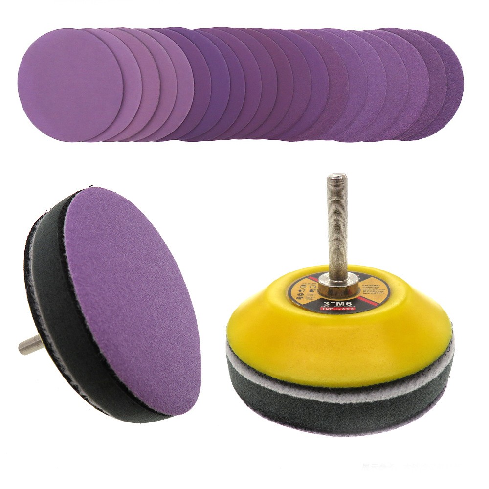 60-10000 Grit Sandpaper Sanding Discs Aluminum Oxide 3in Hook Loop Paper 30PCS
