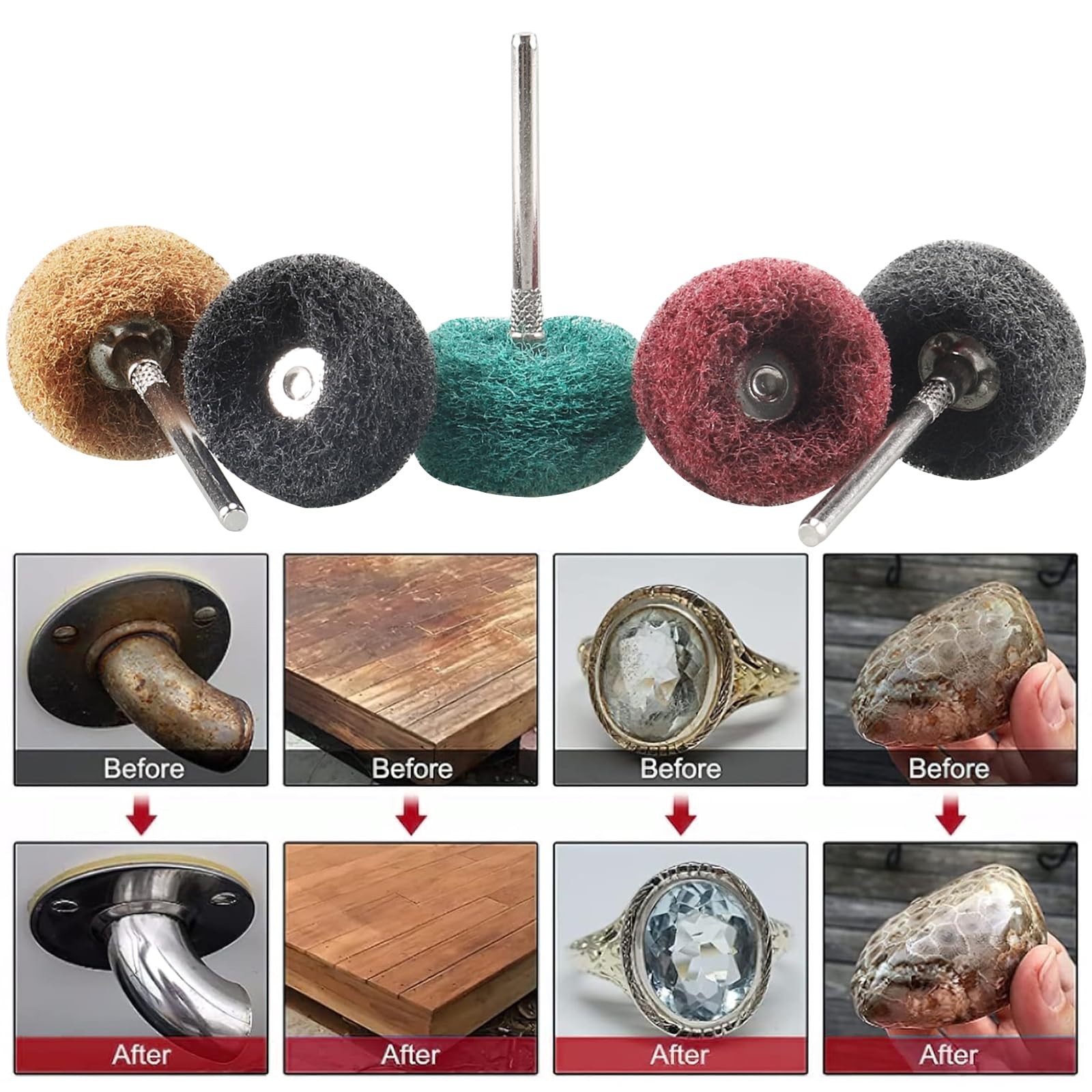 Shineboc 100 Pcs Abrasive Buffing Wheels1 Inch Polishing Wheel Set For Proxxon