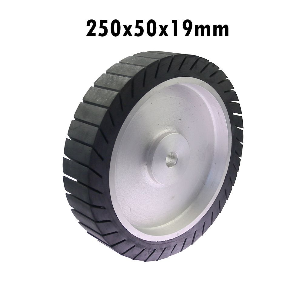 250*50mm Centrifugal Rubber Contact Wheel 10″ for Sanding Belts on Motor Grinder