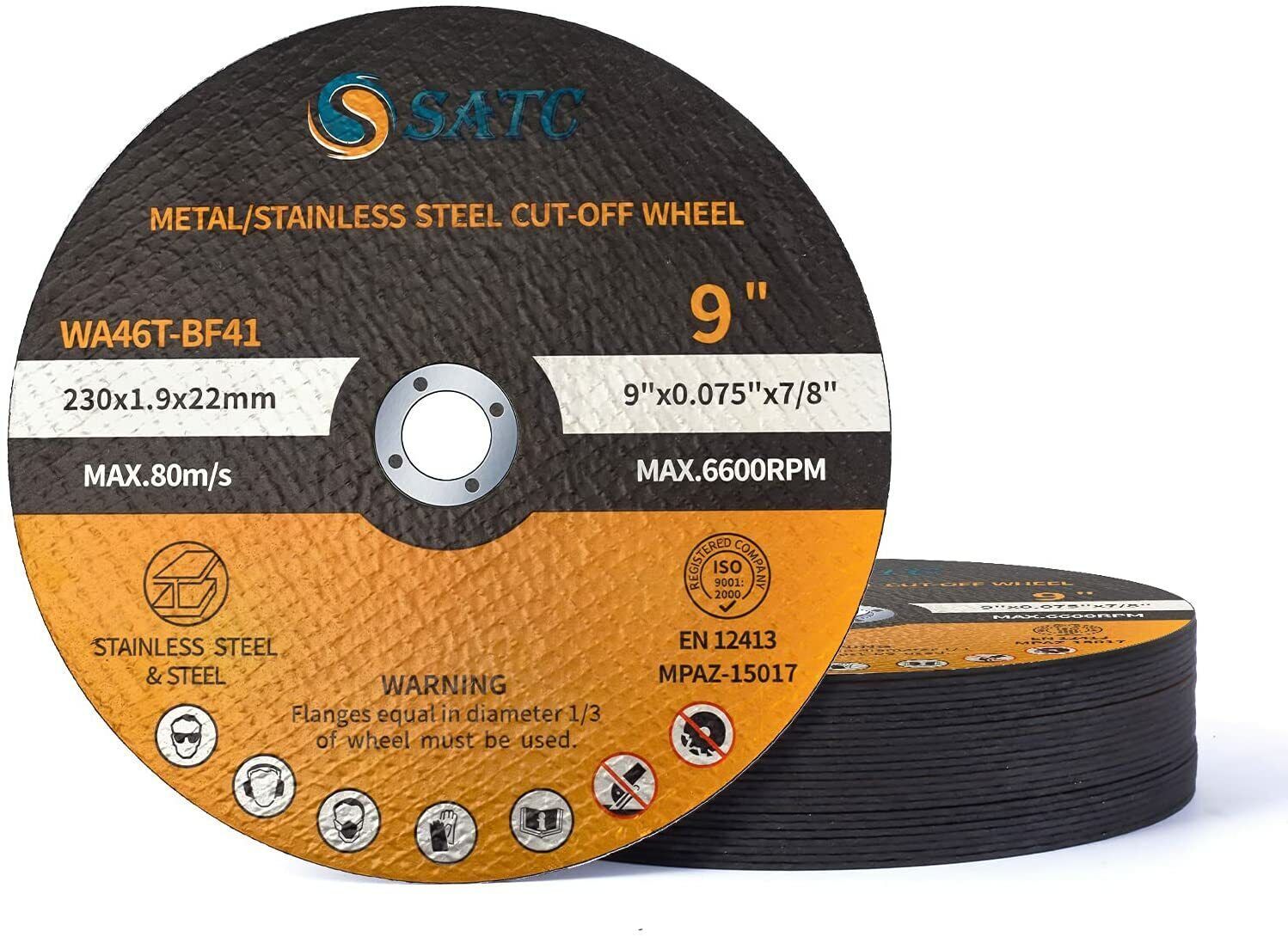 10 Pack 9″ x .075″ x 7/8″ Cut-off Wheels 230MM For General Purpose Metal Cutting
