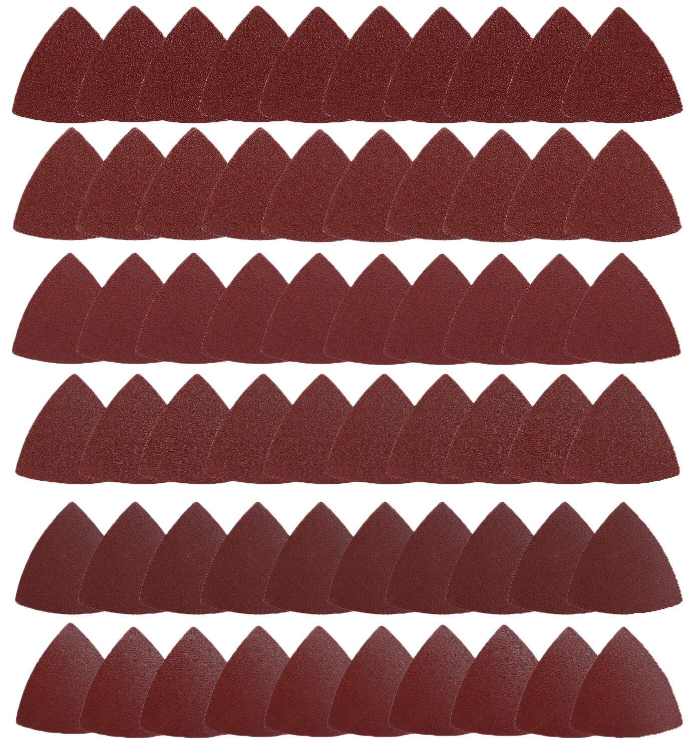 Triangle Oscillating Multi Tool Sanding Pads, 60PACK SANDPAPER, Reddish Brown