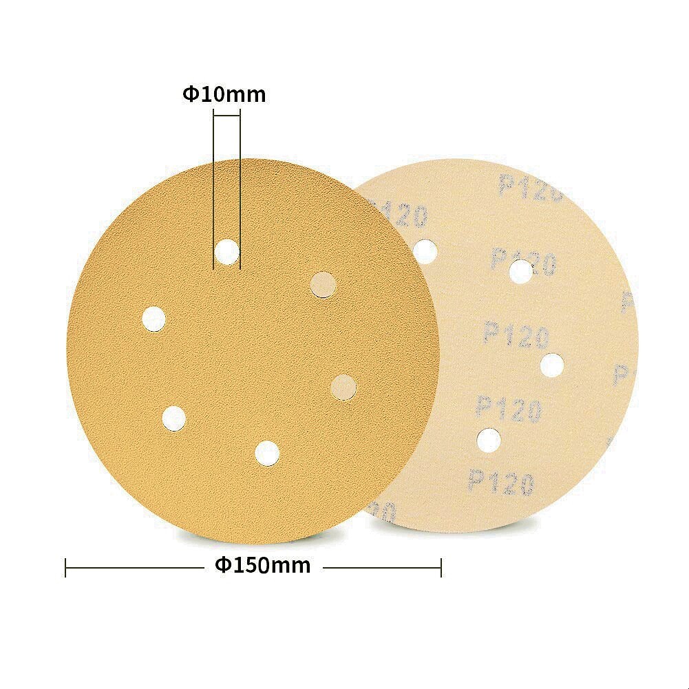 6 in Sanding Discs 80 120 220 320 400 Grit Hook Loop Orbital Sander Sandpaper