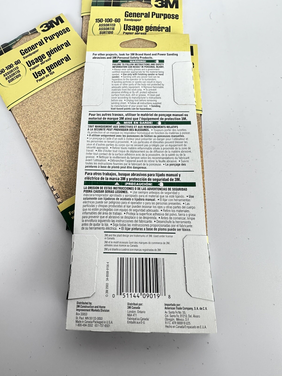 3M Aluminum Oxide Sandpaper 901 9NA 3-2/3 in x 9 in Assorted grits 5 packs of 6