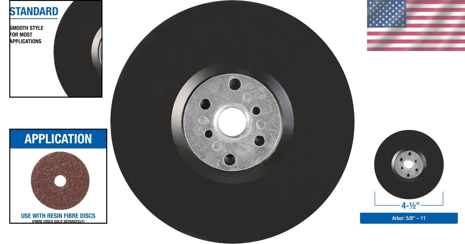 Flexible Polypropylene Backing Pad for 4-1/2″ Angle Grinder Discs – 13,300 RPM