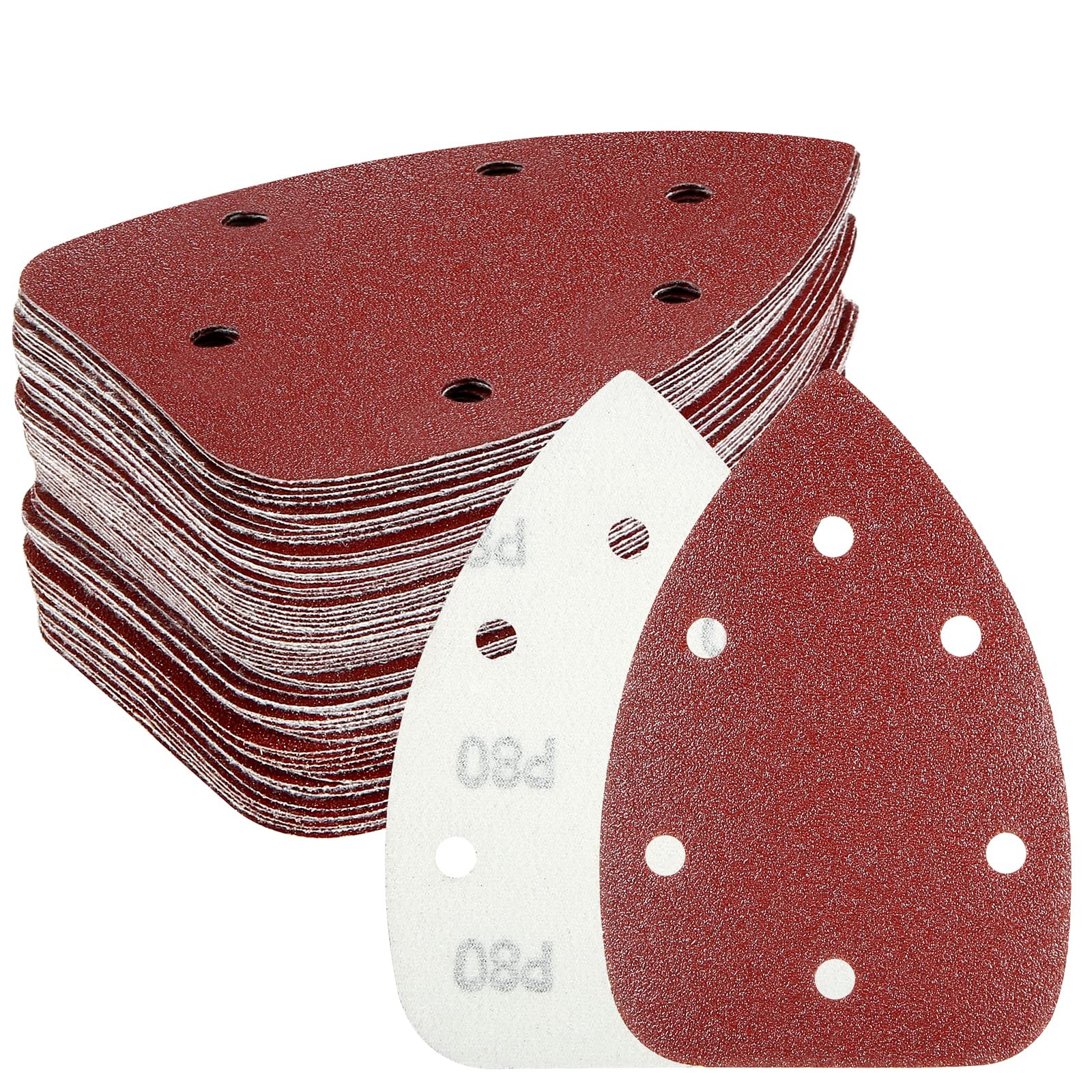 60PCS Triangular Sander Sandpaper, HYCHIKA Detail 60Pcs, Assorted