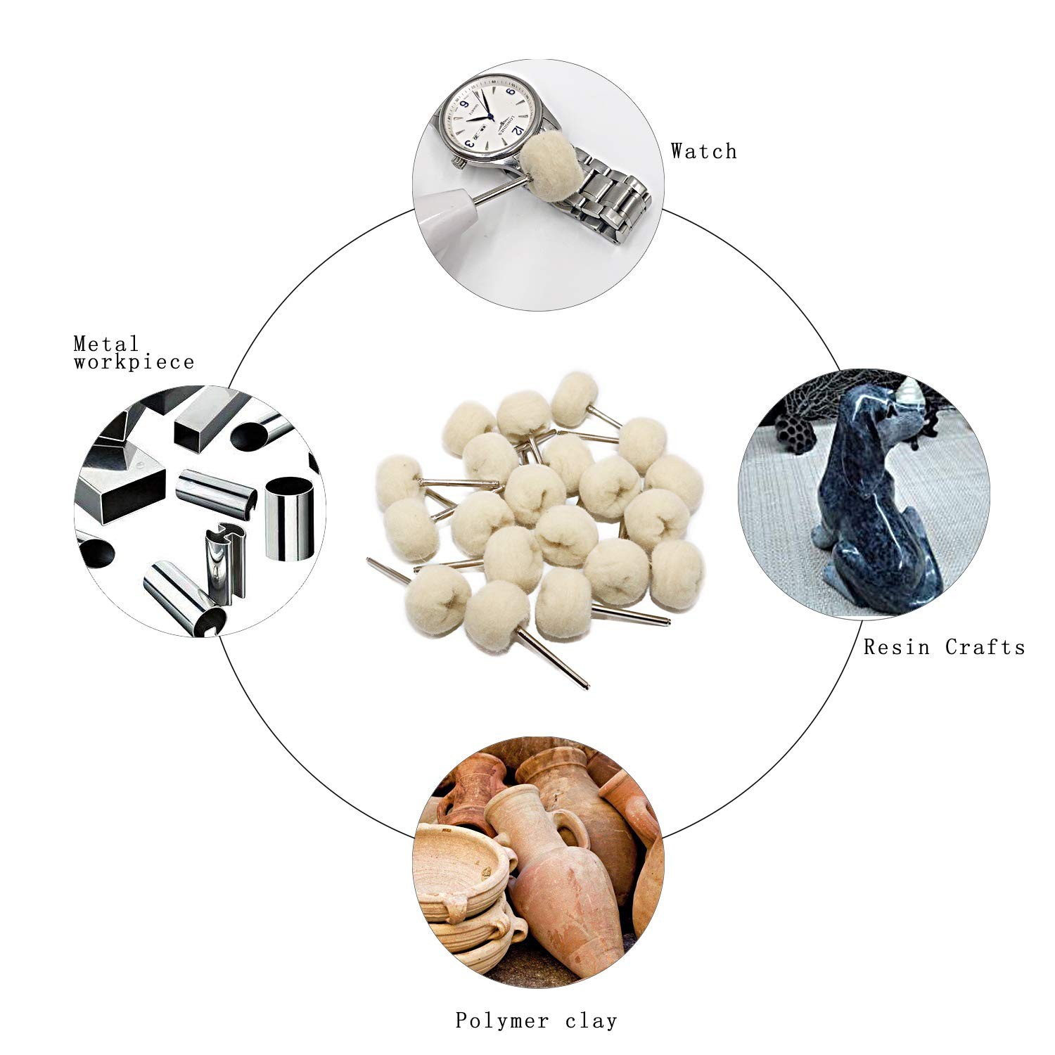 NIUPIKA Cotton Polishing Wheel Buff Buffing Wheels Soft Fine 3 millimeters