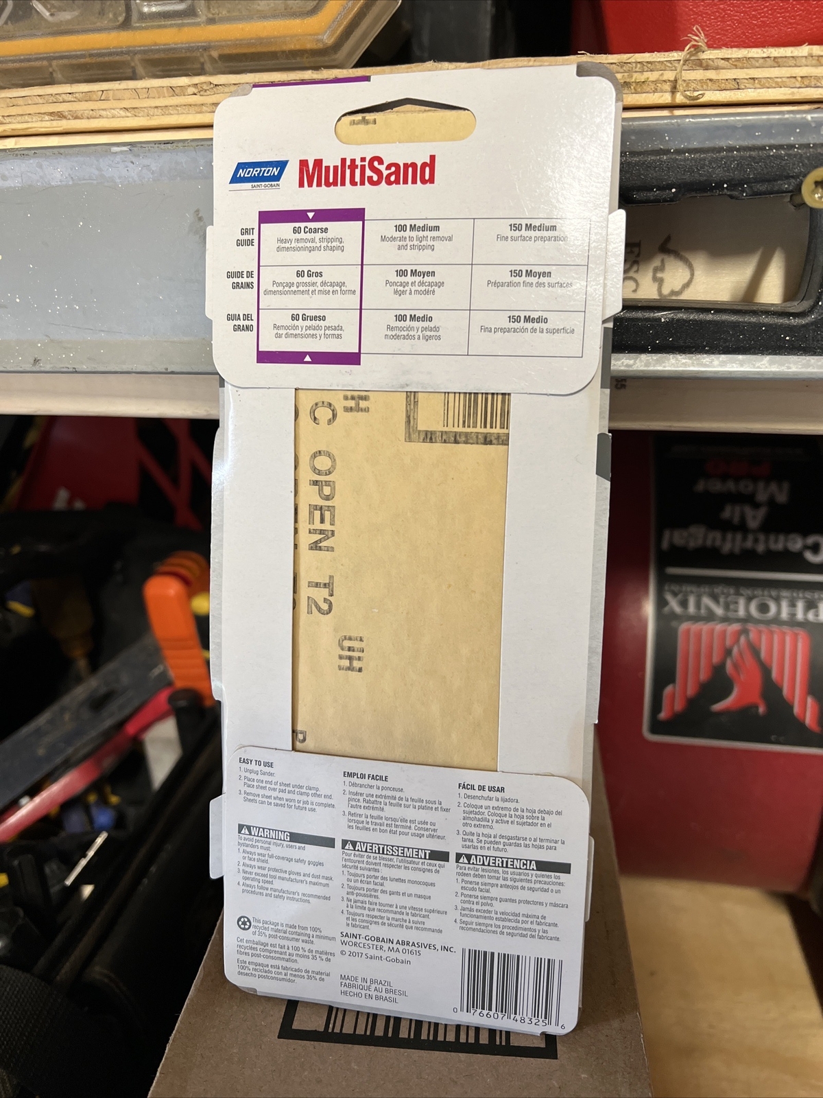 Norton MultiSand 1/3 Sheet Sand Paper 3-2/3″ x 9″ P60 Grit (6 Sheets) 48325
