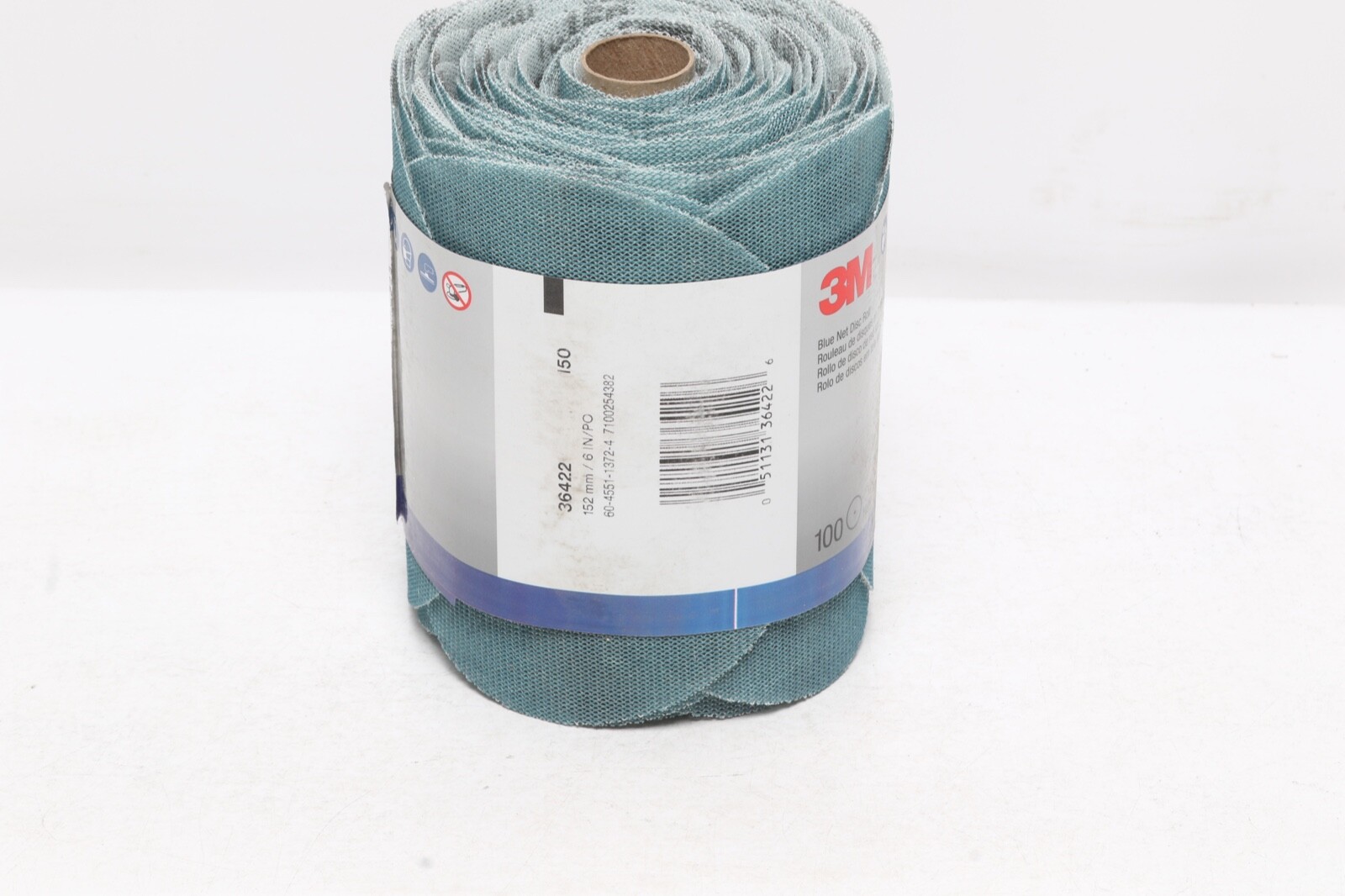 3M 36422 Blue Net Sanding Disc Roll 6 In, 150+ Grade, 100 / Pack