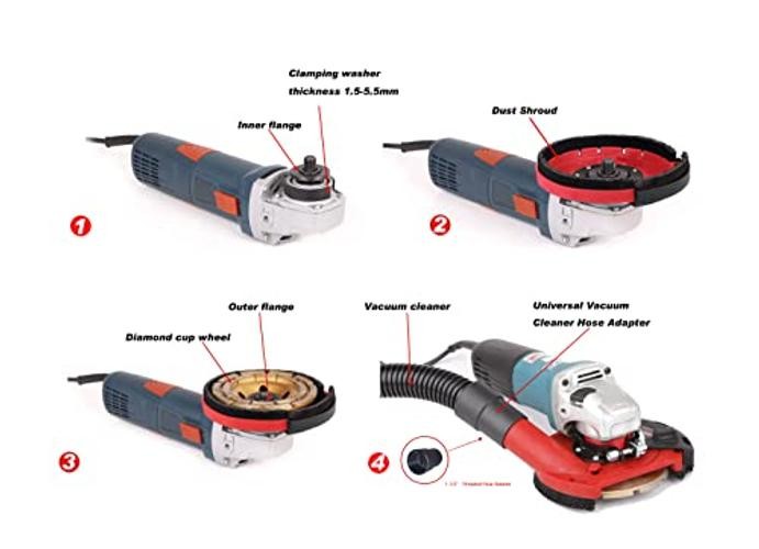 Aidelife Expert Surface Grinding,Dust Shroud for Angle Grinders 115mm/125mm
