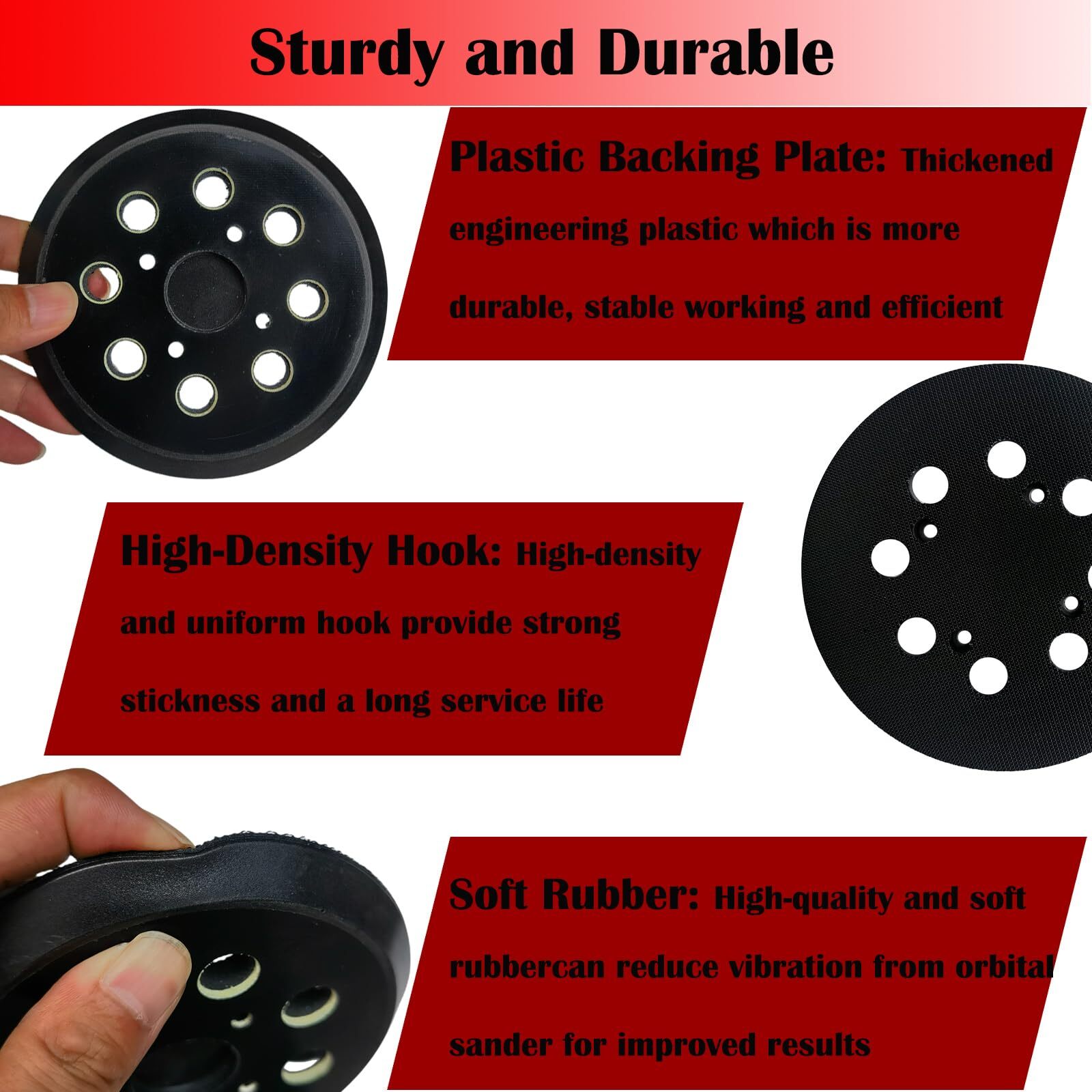 2 Pack 5 Inch 8 Hole Hook and Loop Sander Pad for Milwaukee 6021-21 6034-21