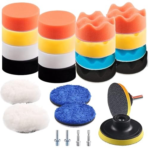 26 Pcs Car Foam Polishing Buffing Kit, 3 Inch Polishing Pad, Buffing Pads,