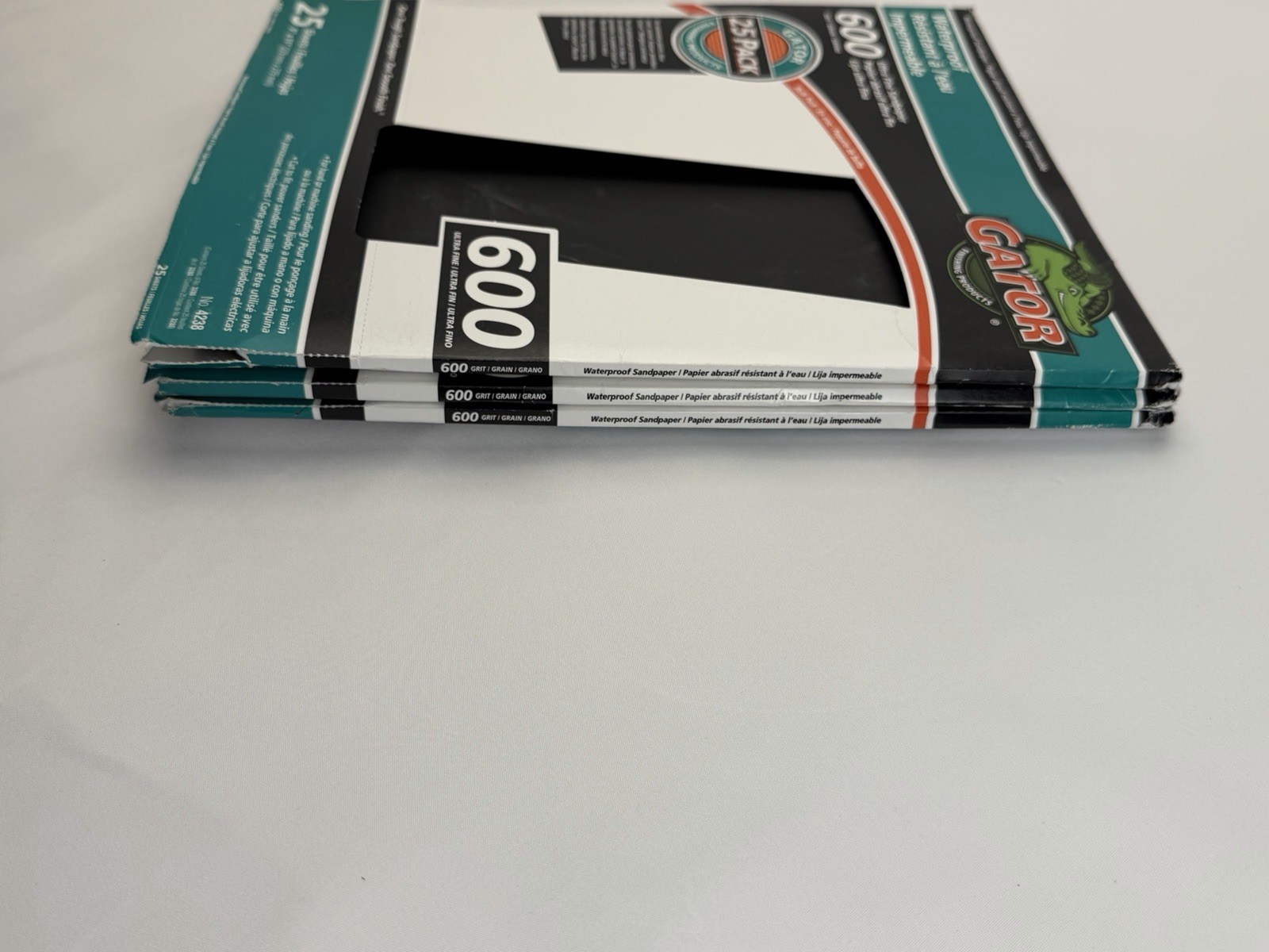 3 pk Gator 600 Grit Ultra Fine Waterproof Sandpaper 75pcs 9″x11″