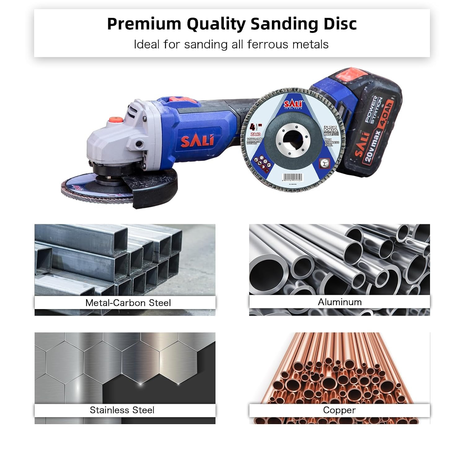 100 Pack 4.5″ Zirconia Flap Discs 40 Grit for Angle Grinder Edge Grinding