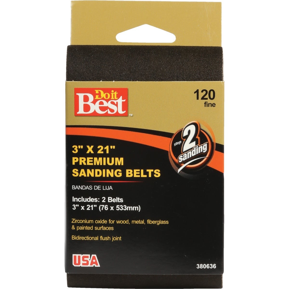 Do it Best 3 In. x 21 In. 120 Grit Heavy-Duty Premium Sanding Belt (2-Pack) SIM
