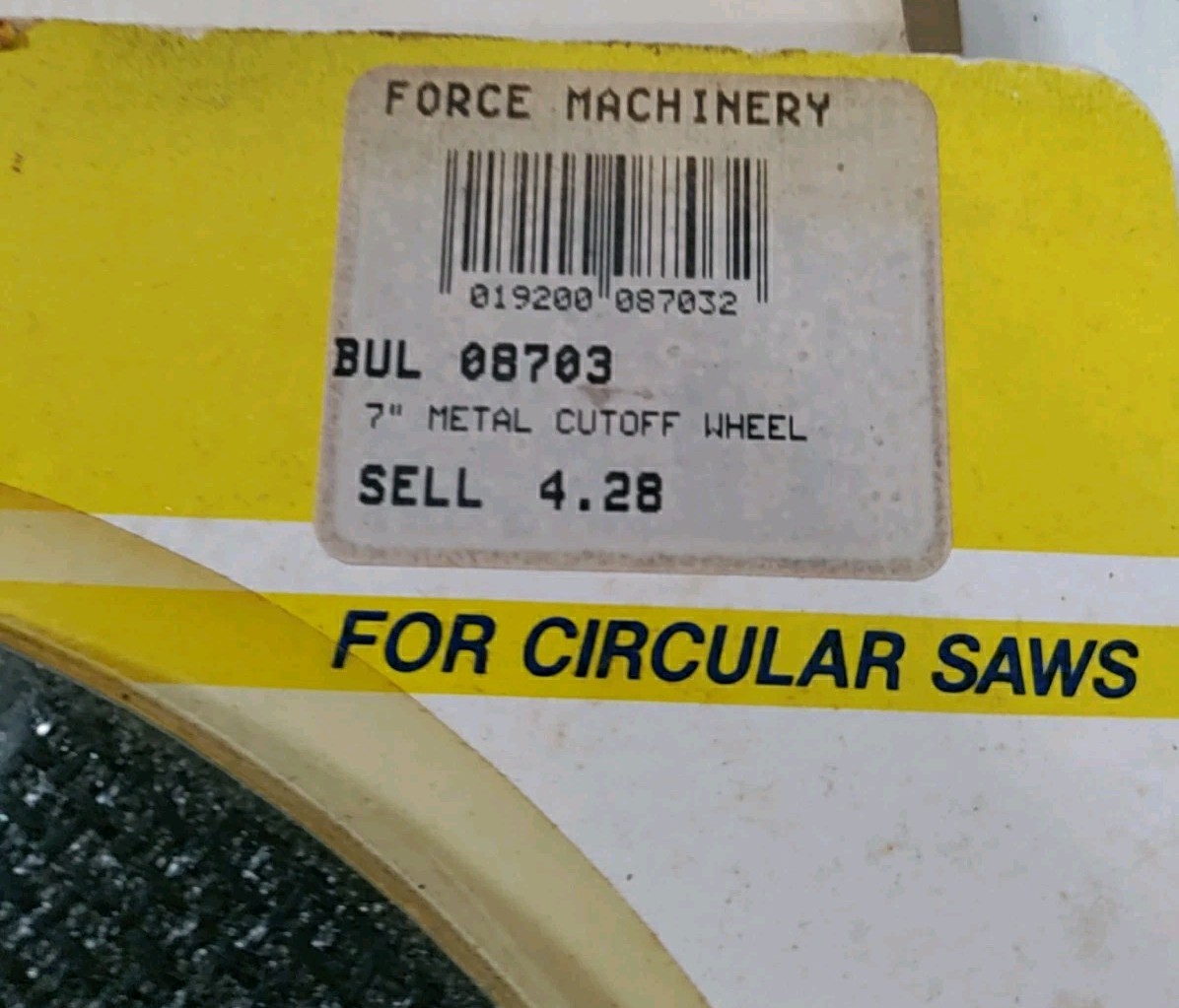 13 Bullard Abrasives Cutting Wheel 7″ Model 08703 Circular (New/Sealed) 1993