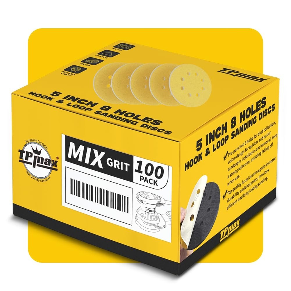 Sanding Discs 5 Inch 125mm Grit Variety Pack 60 80 120 220 320 Hook Loop