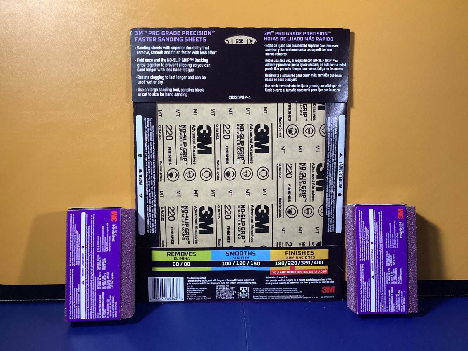 3M PRO GRADE PRECISION FASTER SANDING 4 SHEETS & TWO 36 X-COARSE SPONGES NEW