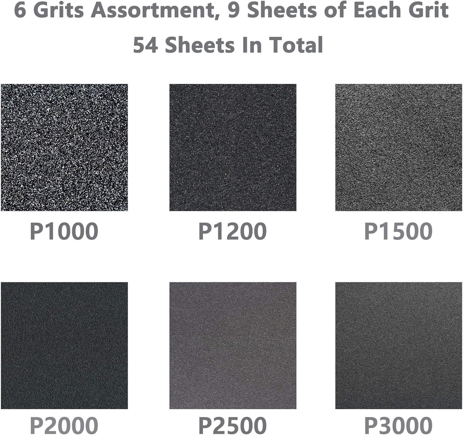 New Wet Dry Sandpaper Assorted 1000-3000 Grit Automotive Fast Shipping