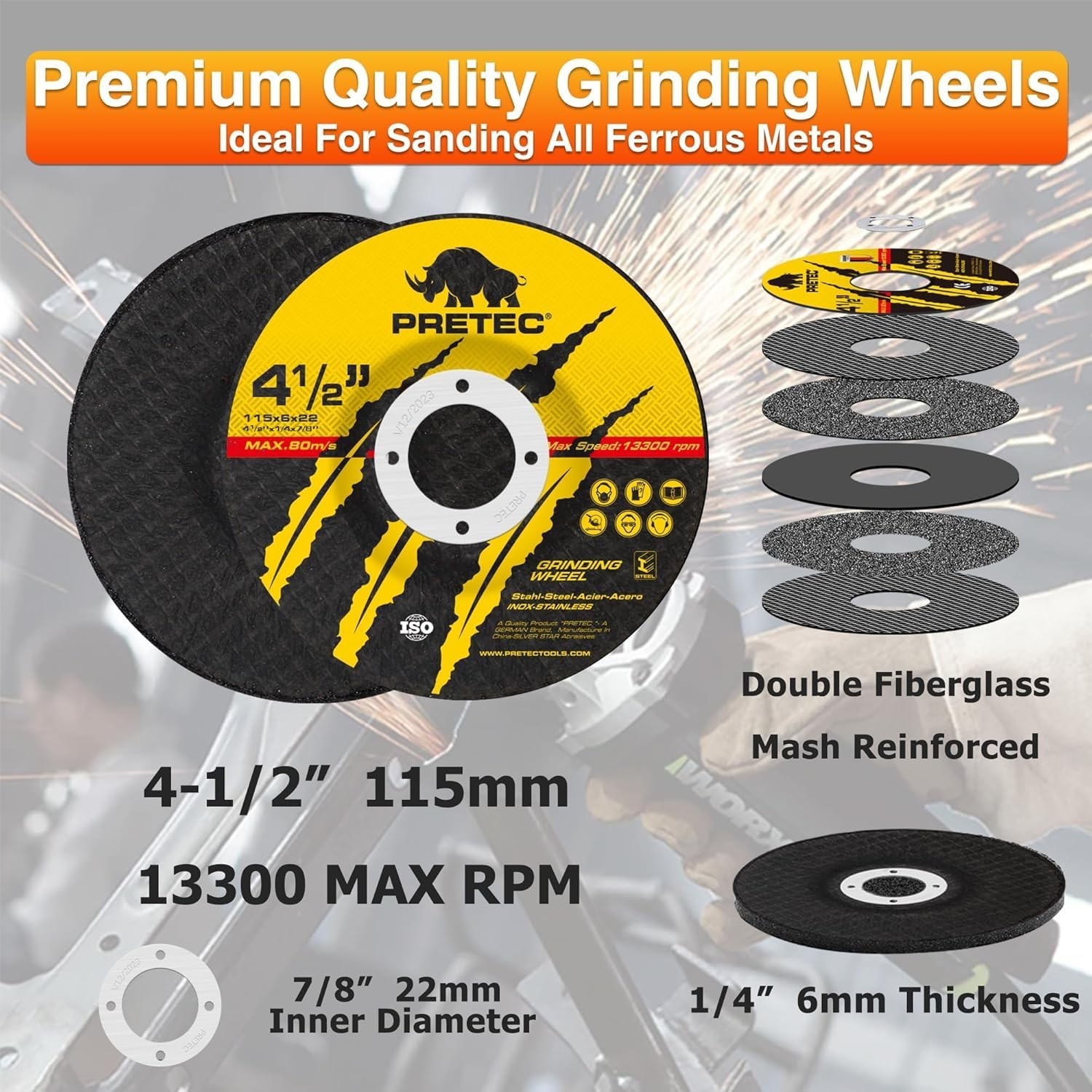 26 Packs Angle Grinder Cutting Flap Grinding Disc Wheel 4 1/2in Inches – 20 P…