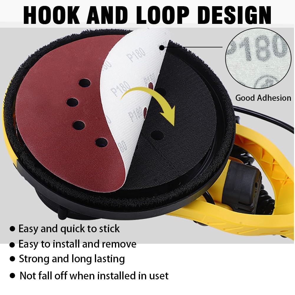 9 Inch 10 Hole Sanding Discs for Drywall Sander – 10 Pack of 40 Grits Drywall…